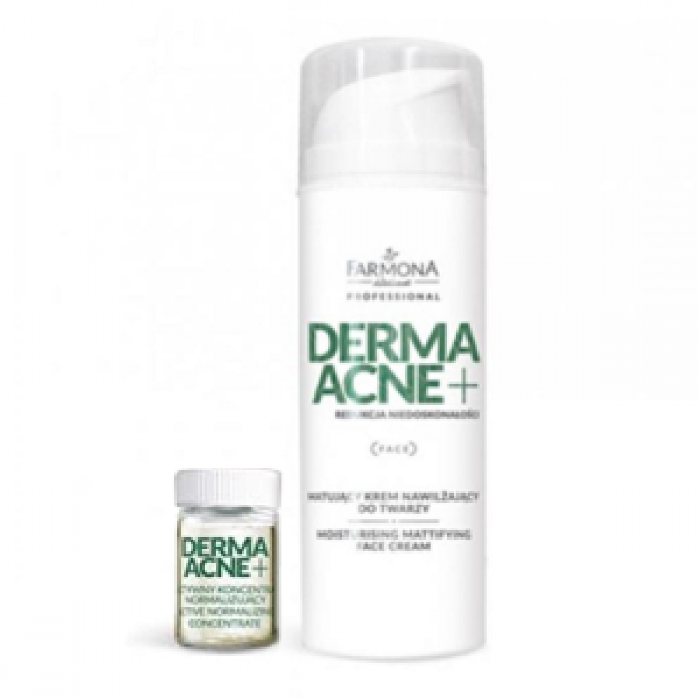 Farmona Professional Крем для лица матирующий увлажняющий DERMAACNE+, 150 мл + Концентрат для нормализации кожи лица активный DERMAACNE+, 1 шт