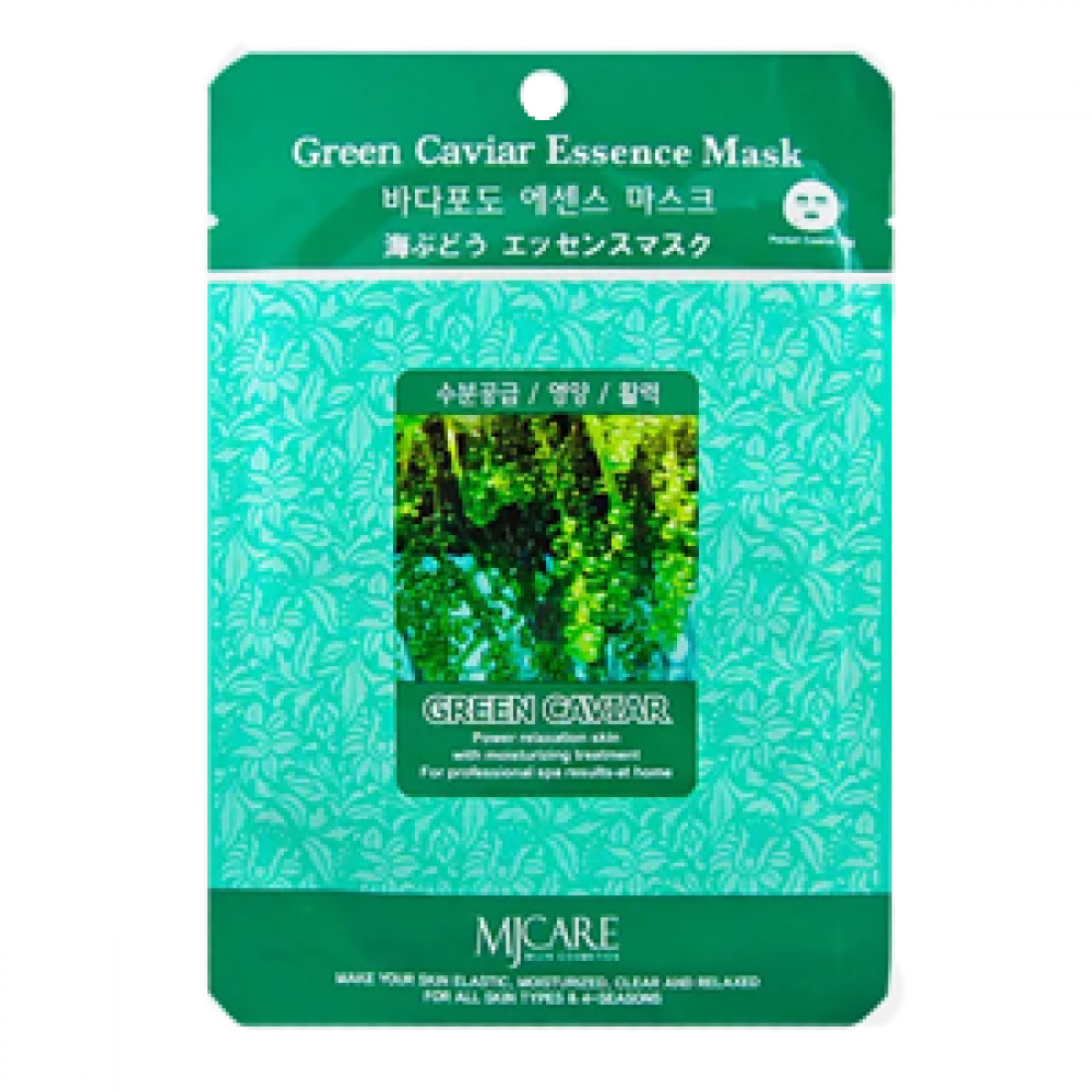 MJCARE Маска тканевая для лица Морской виноград MIJIN Green Caviar Essence Mask, 1 шт 