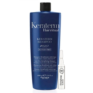 Fanola Шампунь для выпрямленных и химически поврежденных волос Keraterm Hair ritual, 1000 мл + Kaaral Энергетический лосьон для волос 360 Energizing, 10 мл