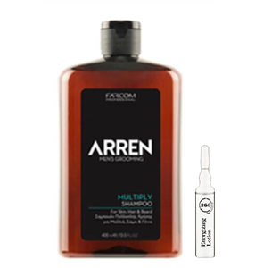 Farcom Professional Шампунь и гель для душа для волос, бороды и тела ARREN MULTIPLY, 400 мл + Kaaral Энергетический лосьон для волос 360 Energizing, 10 мл