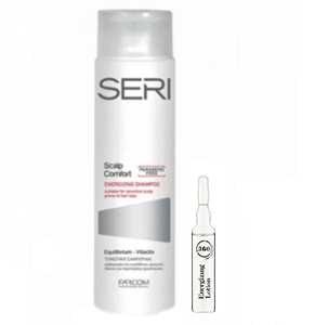 Farcom Professional Шампунь энергетический против выпадения волос Seri Scalp Comfort без парабенов, 300 мл + Kaaral Энергетический лосьон для волос 360 Energizing, 10 мл