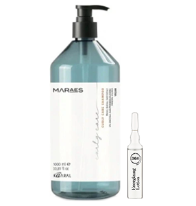 Kaaral Шампунь для кудрявых и волнистых волос восстанавливающий Maraes Curly Care, 1000 мл + Kaaral Энергетический лосьон для волос 360 Energizing, 10 мл