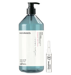 Kaaral Шампунь для окрашенных и химически обработанных волос Maraes Color Care, 1000 мл + Kaaral Энергетический лосьон для волос 360 Energizing, 10 мл