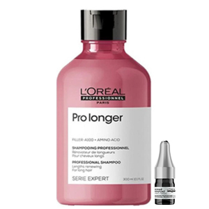 L'Oreal Шампунь для восстановления волос по длине PRO LONGER, 300 мл + Программа ухода от выпадения волос Aminexil Ampoules, 1 шт 