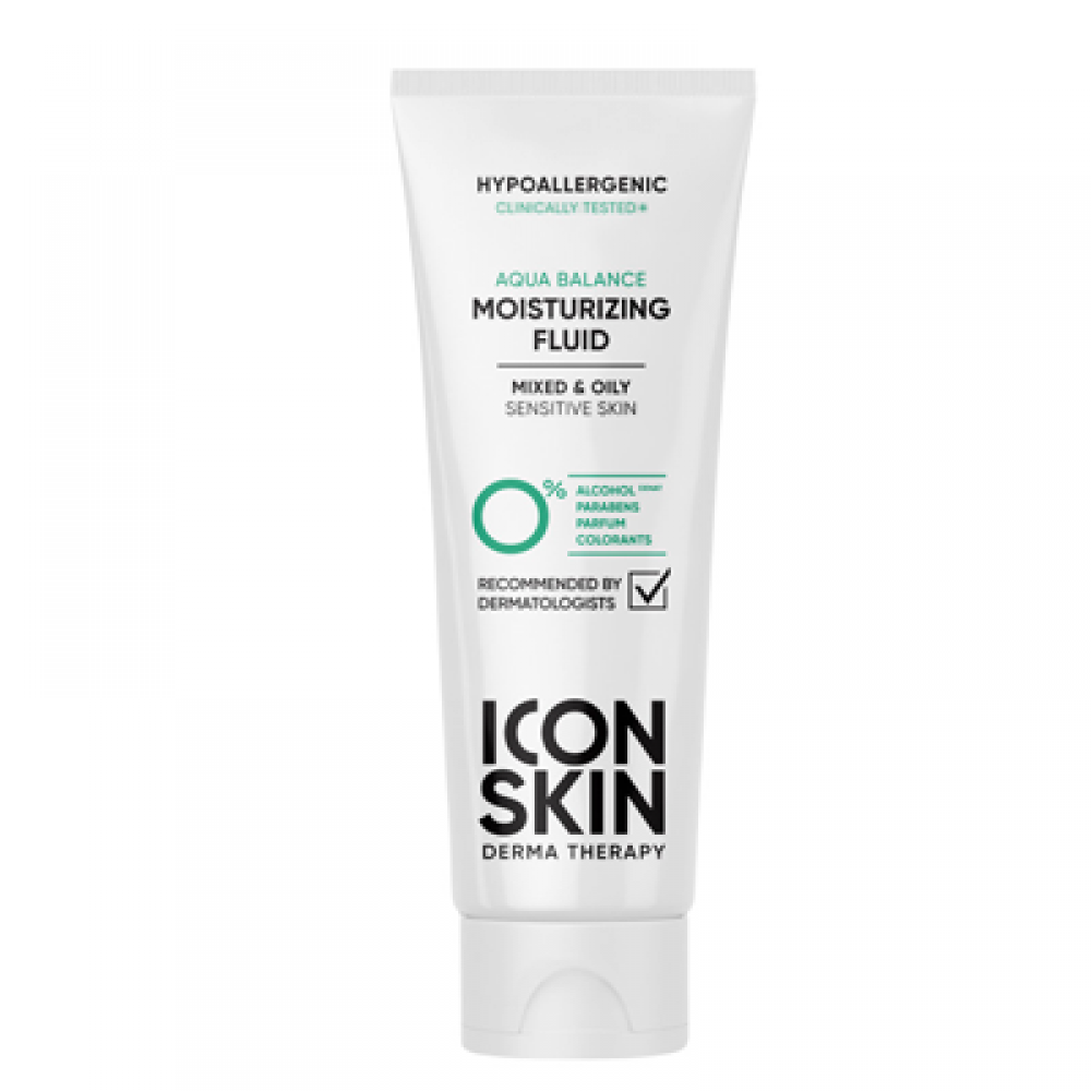ICON SKIN Увлажняющий гипоаллергенный флюид для комбинированной и жирной кожи Aqua Balance, 75 мл