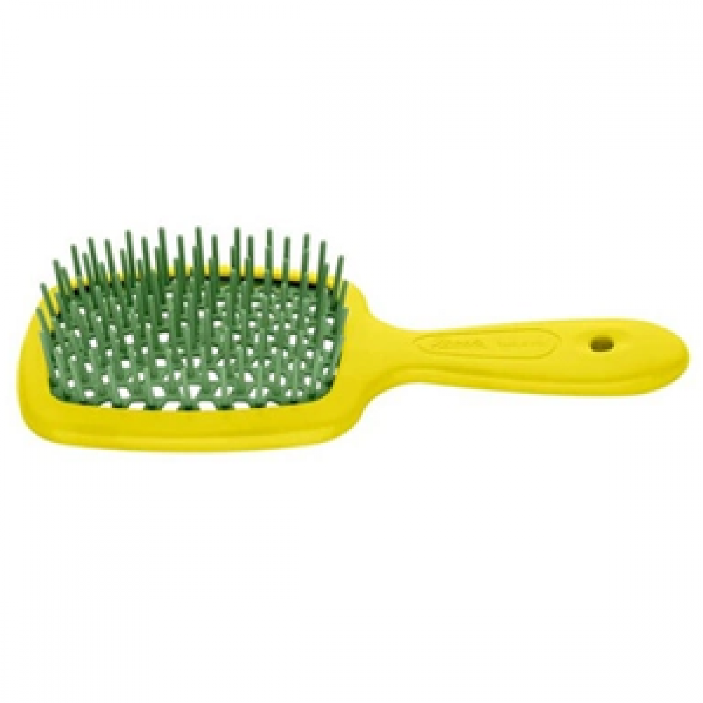 Janeke 1830 Массажная расческа для волос Superbrush Small, желто-зеленый