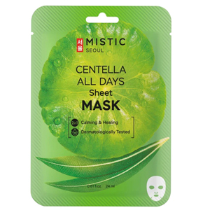 MISTIC Тканевая маска для лица с экстрактом центеллы азиатской Centella All Days Sheet Mask, 24 мл