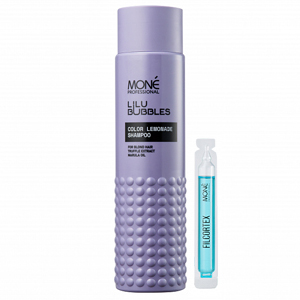 Mone Professional Шампунь для осветленных волос LILU BUBBLES COLOR LEMONADE SHAMPOO, 300 мл + Реструктурирующий эликсир в ампулах FILCORTEX RECOVERY AMPOULE, 1 шт
