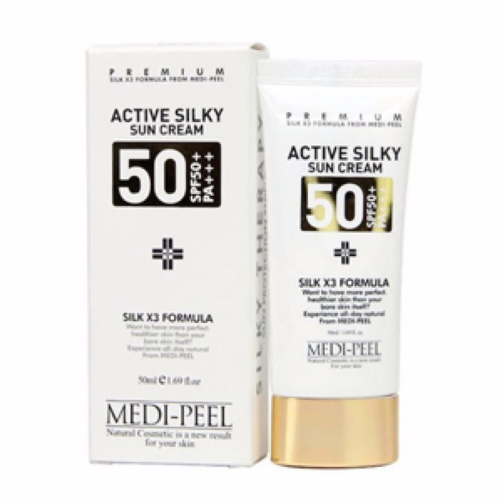 MEDI-PEEL Солнцезащитный крем с эффектом сияния SPF 50+ PA+++ Active Silky Sun Cream,  50 мл