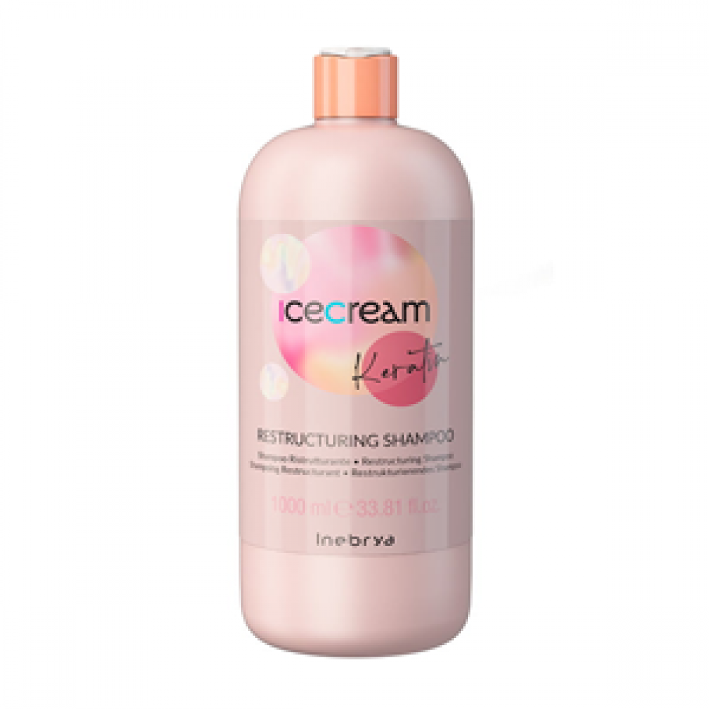 Inebrya Шампунь восстанавливающий кератиновый Ice cream KERATIN, 1000 мл