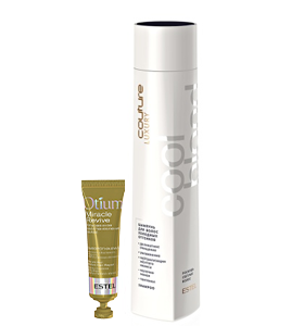 ESTEL Шампунь для волос холодных оттенков ESTEL HAUTE COUTURE LUXURY COOL BLOND 300 мл + Сыворотка-вуаль для волос Мгновенное восстановление Otium Miracle Revive Serum-Veil, 23 мл
