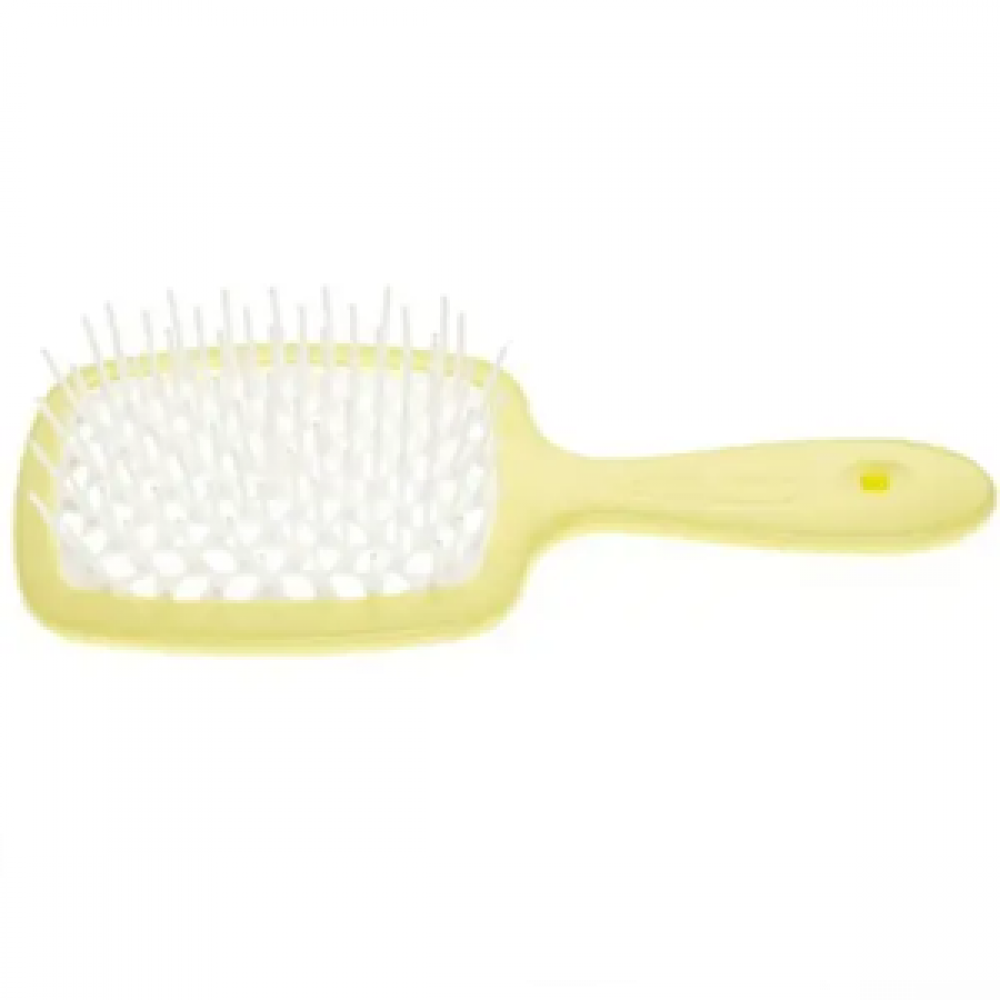 Janeke 1830 Массажная расческа для волос Superbrush, бело-желтая
