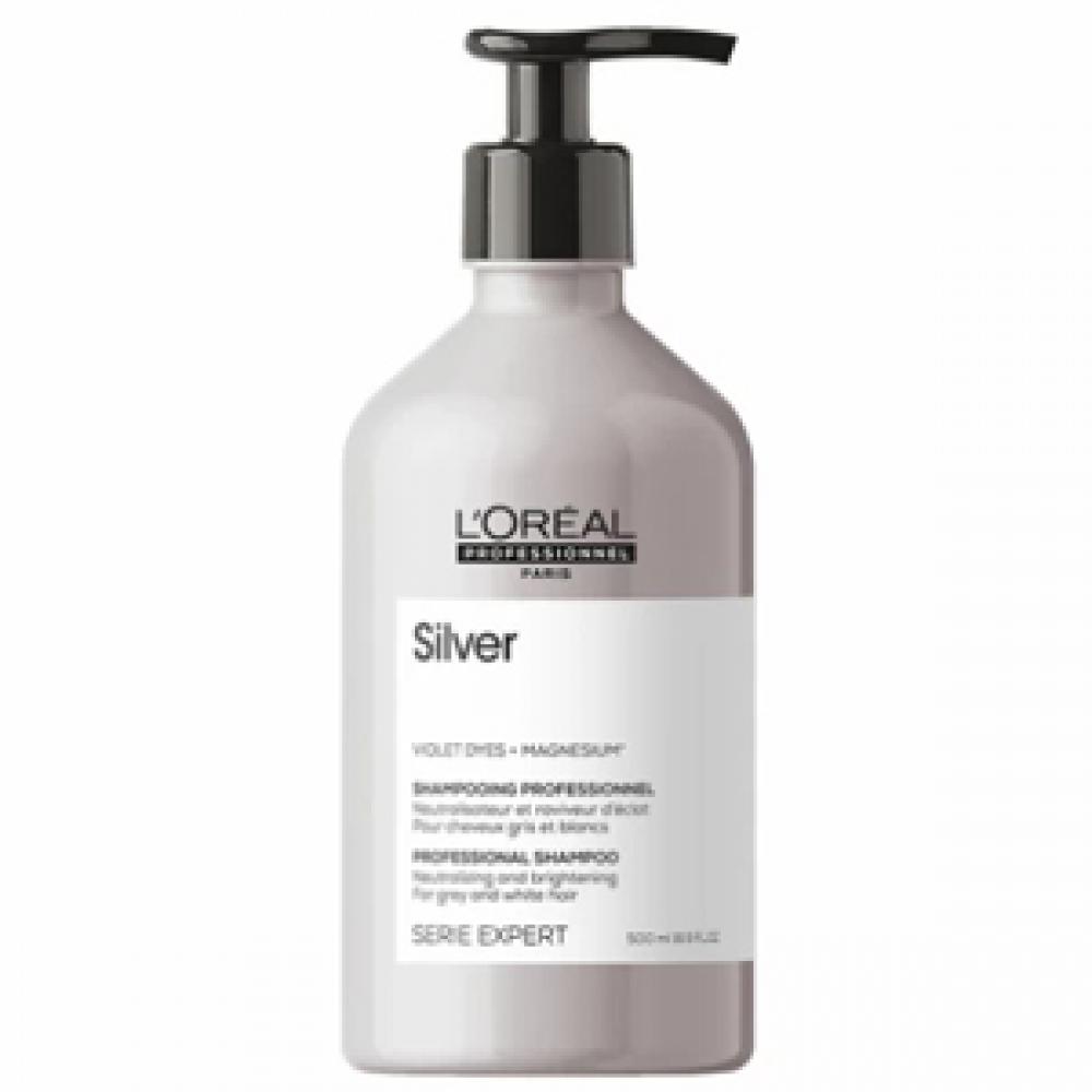 L'Oreal Шампунь для восстановления блеска и сияния для осветленных и седых волос SILVER, 500 мл