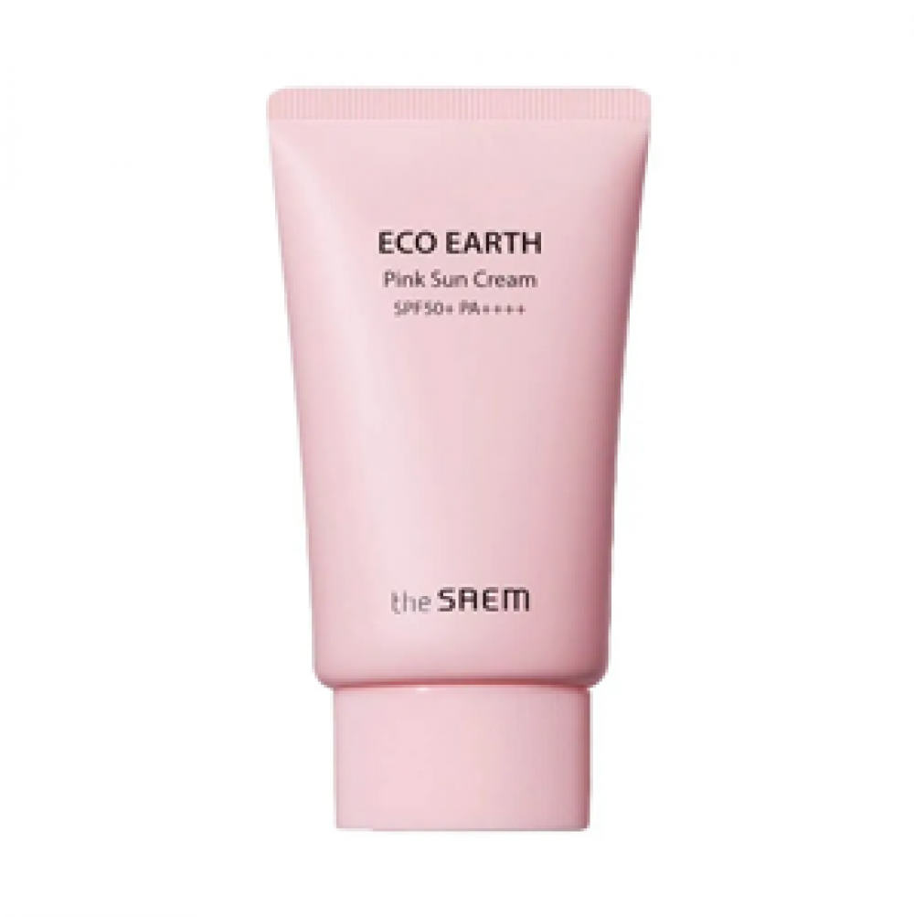 the SAEM Крем солнцезащитный для проблемной кожи SPF50+ Eco Earth Pink Sun Cream EX, 50 мл