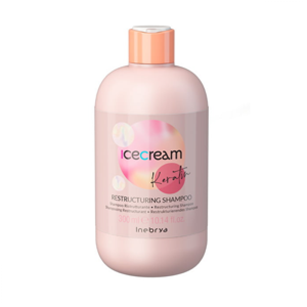 Inebrya Шампунь восстанавливающий кератиновый Ice cream KERATIN, 300 мл