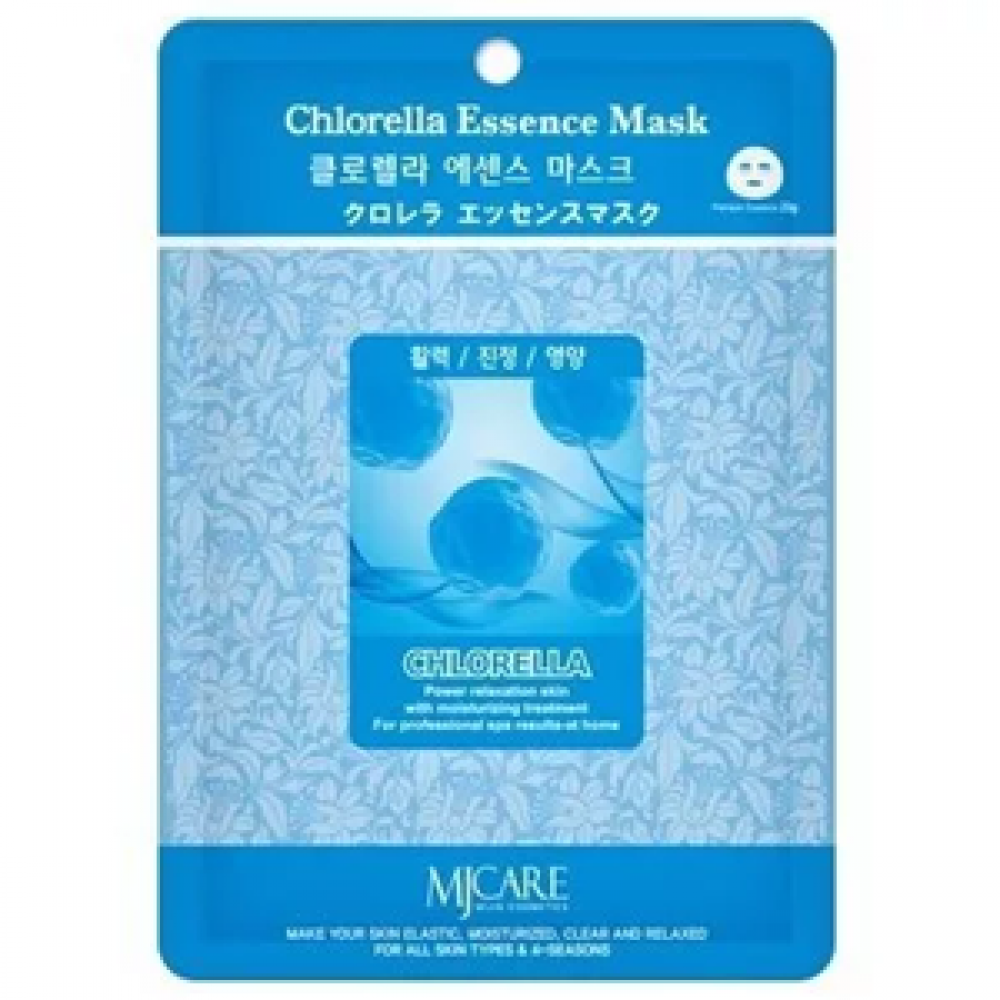 MJCARE Маска тканевая для лица Экстракт хлореллы MIJIN Chlorella Essence Mask, 1 шт
