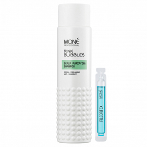 Mone Professional Очищающий шампунь для чувствительной кожи головы SCALP PURIFYING SHAMPOO, 300 мл + Реструктурирующий эликсир в ампулах FILCORTEX RECOVERY AMPOULE, 1 шт
