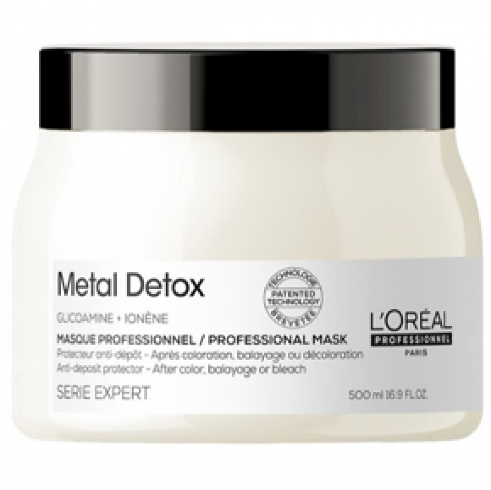 L'Oreal Маска для защиты и восстановления волос после окрашивания и осветления METAL DETOX, 500 мл