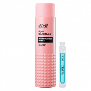 Mone Professional Шампунь-восстановление для волос RECONSTRUCTION SHAMPOO, 300 + Реструктурирующий эликсир в ампулах FILCORTEX RECOVERY AMPOULE, 1 шт