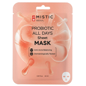 MISTIC Тканевая маска для лица с пробиотиками Probiotic All Days Sheet Mask, 24 мл 