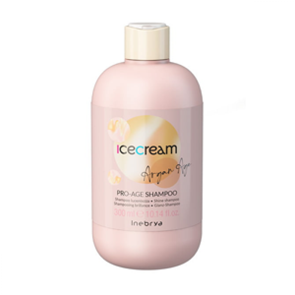Inebrya Шампунь для придания блеска волосам с аргановым маслом Ice cream ARGAN PRO-AGE, 300 мл