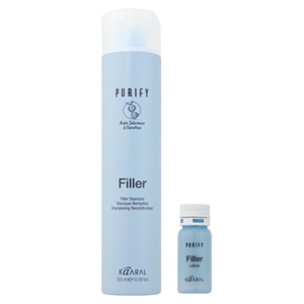 Kaaral Шампунь для придания плотности волосам PURIFY Filler, 300 мл + Лосьон для волос уплотняющий PURIFY Filler в ампулах, 1 шт