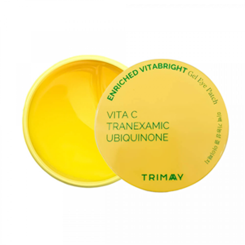 TRIMAY Патчи для век осветляющие yellow Enriched Vitabright Gel Eye Patch с витамином С, транексамовой кислотой и коэнзимом Q10, 30 шт больших + 30 шт лепестков