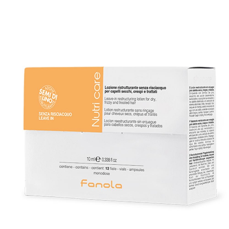 Fanola Лосьон восстанавливающий несмываемый для сухих, вьющихся и поврежденных волос Nutri Care в ампулах, 12*10 мл