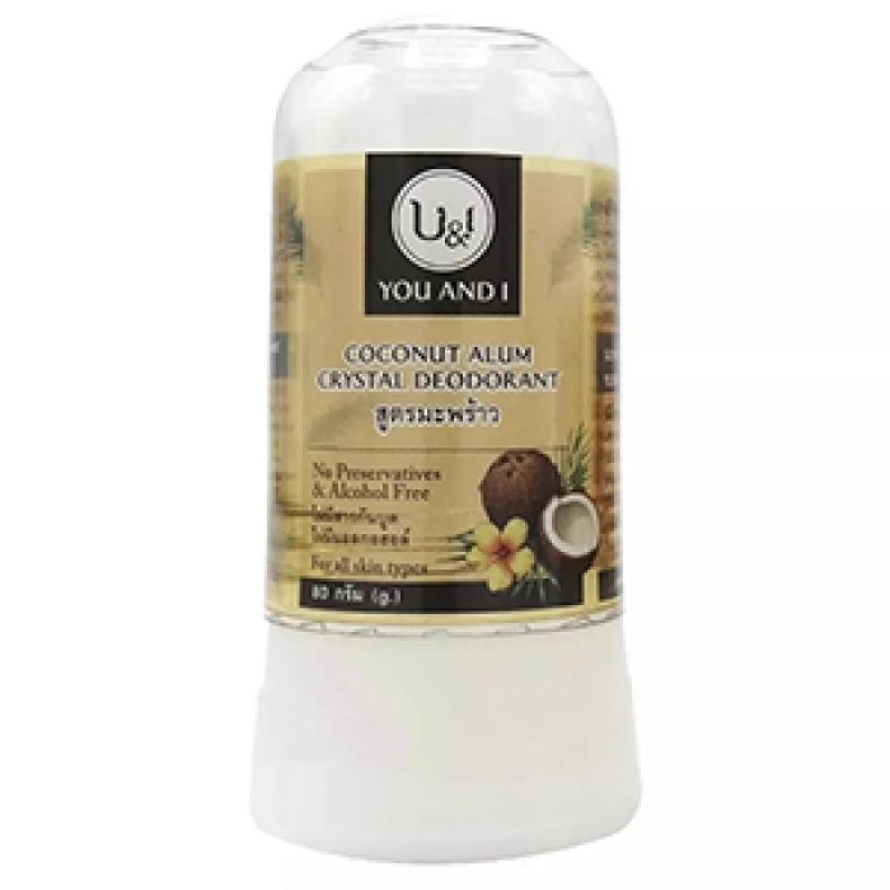 U&I Дезодорант кристаллический (квасцы), Coconut Alum Crystal Deodorant Кокос, 80 гр