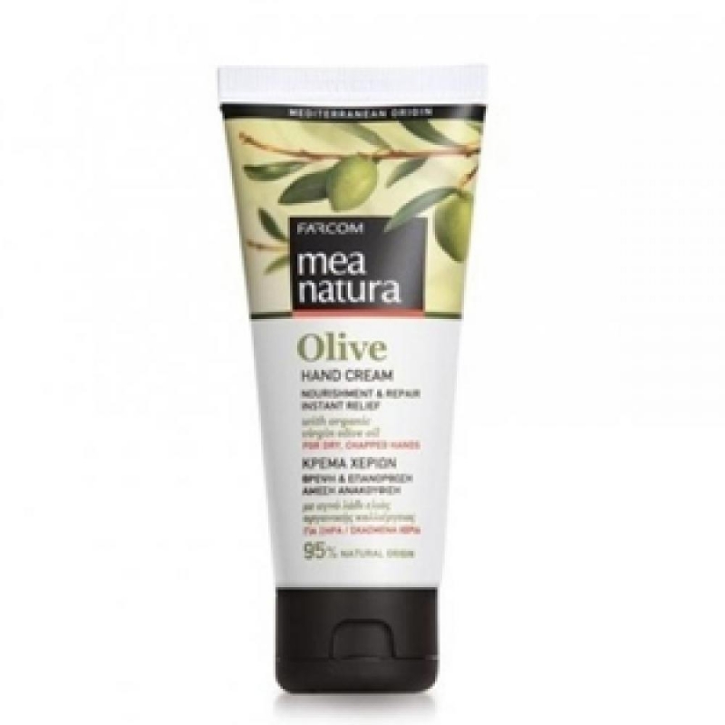 Farcom Крем восстанавливающий для сухой и потрескавшейся кожи рук Mea natura Olive с оливковым маслом, 100 мл