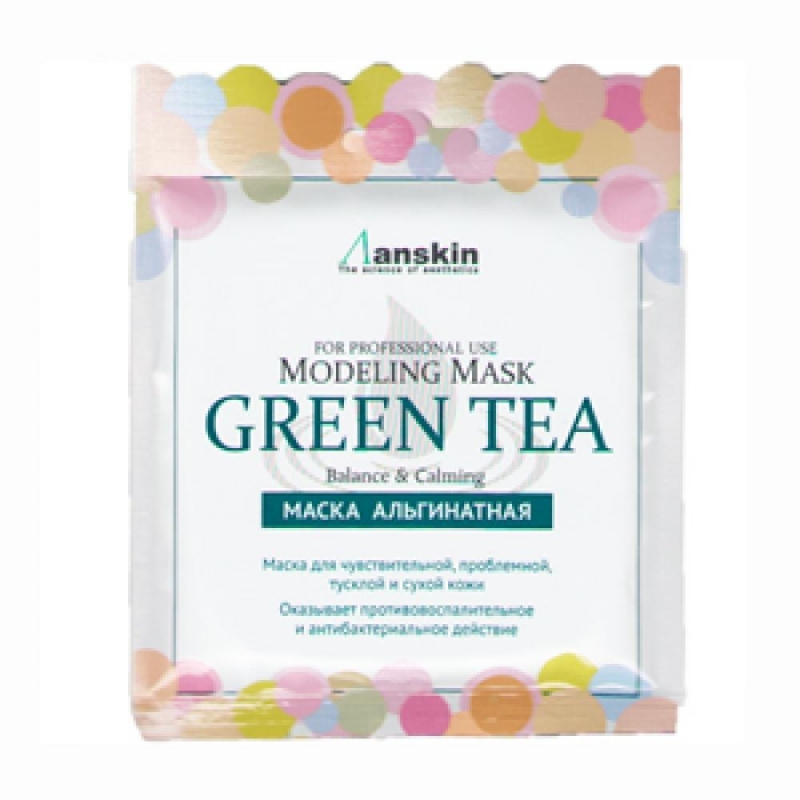 Anskin Маска альгинатная с омолаживающим действием Green Tea Modeling Mask, 25 гр
