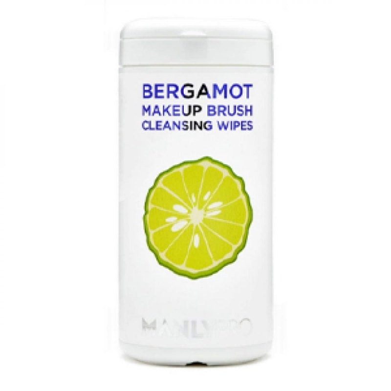 Manly PRO Очищающие салфетки для кистей Bergamote Makeup Brush Cleansing Wipes с маслом бергамота, 100 шт