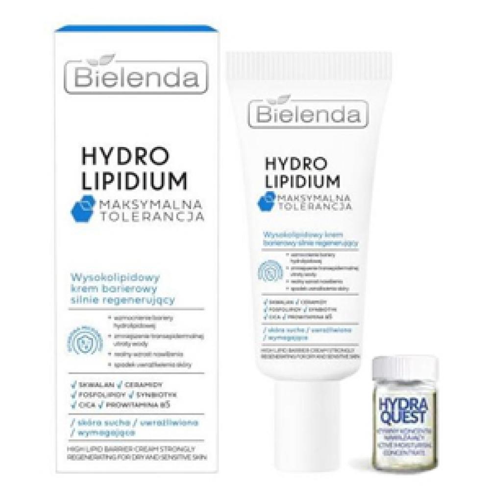 Bielenda Восстанавливающий крем для лица Hydro Lipidium, 50 мл + Farmona Professional Активный увлажняющий концентрат HYDRA QUEST, 1 шт